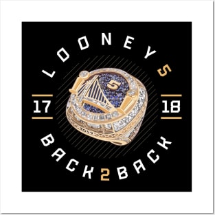 Kevon Looney 5 Back 2 Back Championship Ring 2017-18 Posters and Art